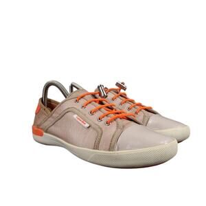 Calvin Klein Shoes Womens 7.5 Fashion Sneaker Flats Nia Drawstring Beige Orange